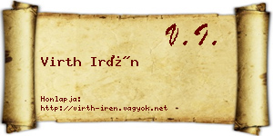 Virth Irén névjegykártya